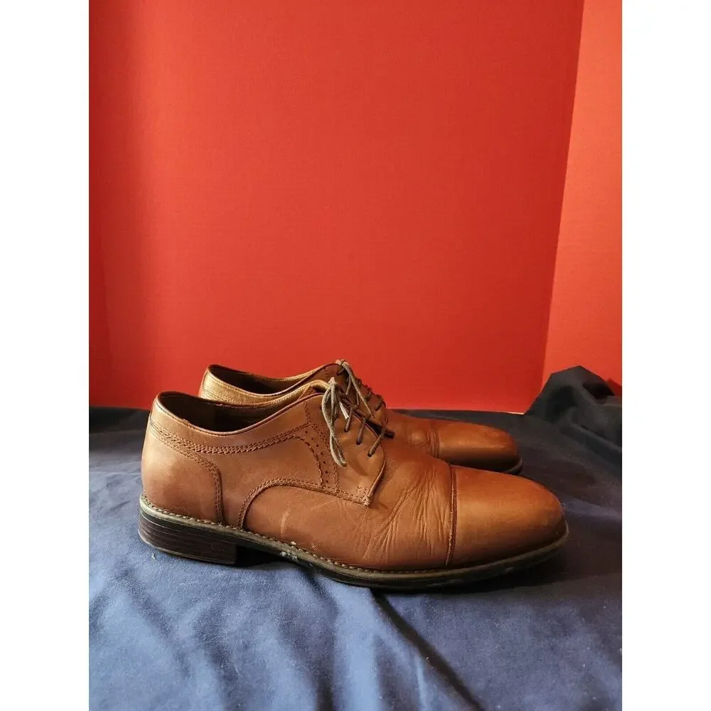 Johnston & Murphy Waterproof Brown Oxford Toe Cap Dress Shoes Size 12m